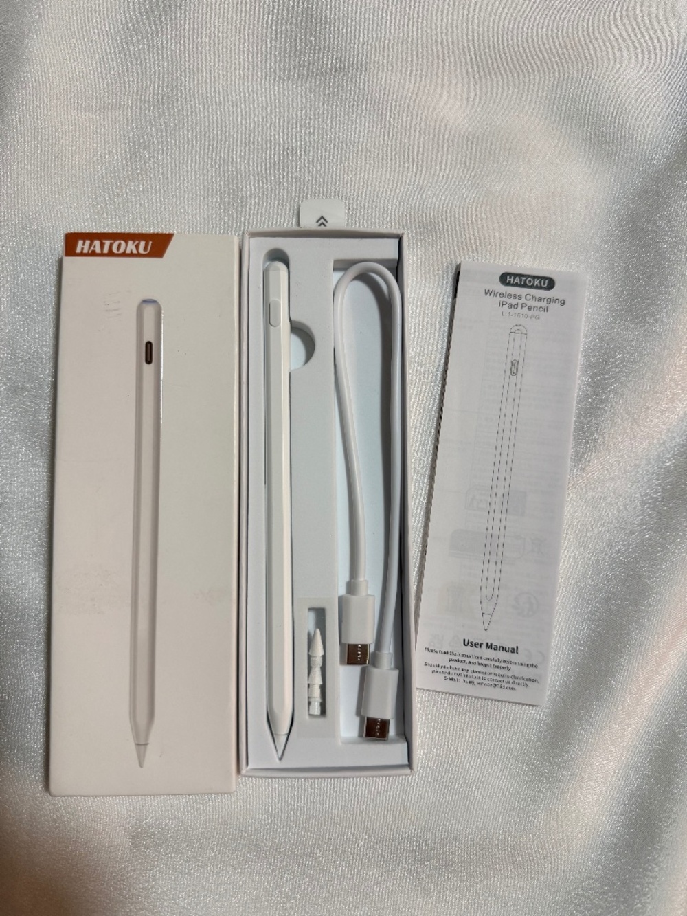 HATOKU Wireless Charging iPad Pencil Stylus Palm Rejection Tilt White